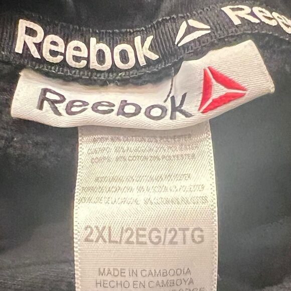 Reebok 2XL Black Pullover Hoodie Big Logo Gym Streetwear Unisex - Picture 5 of 10